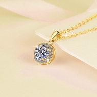 【 GRA Certificate Attachment 】 0.8CT moissanite necklace, fashionable round bag S925 pure silver 18K