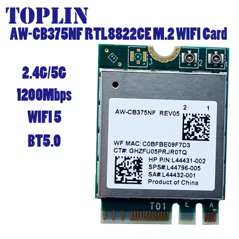 AW-CB375NF RTL8822CE M.2 2.4G/5G 802.11AC WIFI5 WIFI Module For Laptop