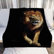 3D Print Leopard Lion Tiger Patterns Blanket Animals Flannel Blanket Cosy Lazy Couch Cover Blanket S