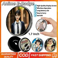 Fashionable Anime E-Badge Display Pin 1.7 Inch Touch Screen Digital LED HD Pixel Screen for Uploadin
