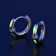 ♠ 2024 Top Grade High-End Earrings Men's Luminous Eardrops Earrings Single Pu Handsome Fashion ITAr
