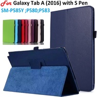 For Samsung Galaxy Tab A (2016) with S Pen Model SM-P585Y SM-P580 Magnetic Flip Protective Case P580 P583 P585 P588C Slim Lightweight Leather Stand Cover