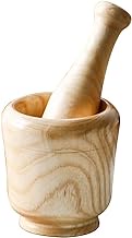 Pestle Mortar Set, Solid Wood Natural Lightweight Pestle &amp; Mortar Set Durable, Long-Lasting &amp; Easy Cleaning Mixing Bowl,Ideal for Herbs, Spices, Ginger, Garlic Grinder &amp; Crusher,A