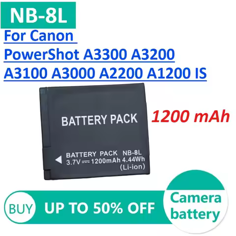 1800mAh NB-8L Li-ion Digital Camera Battery for Canon PowerShot A3300 A3200 A3100 A3000 A2200 A1200