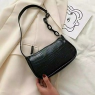 NEW- baguette sling bag / croco plastic chain bag Women's sling bag / Chain strap bag