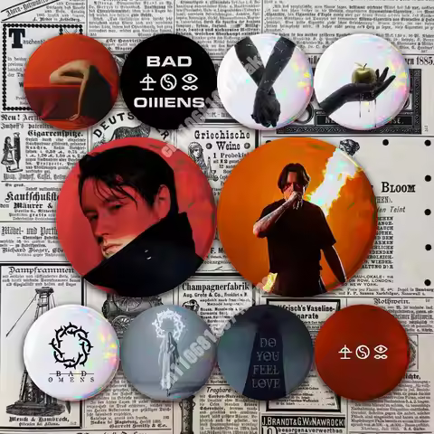 B-Bad O-Omens Band Do You Feel Love Button Badge 2PC Sets for Bags & Clothes & Accessories Metal Pin