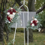 [YIJU] 2Pcs Artificial Flower Swag Wedding Aisle Decoration Floral Arrangement