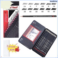 12Pcs/Set Professional Sketch Pencil Set 2H HF HB B 2B 3B 4B 5B 6B 7B 8B Graphite Art Hand-Painted P