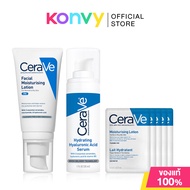 CeraVe Facial Moisturizing Lotion 52ml + Hydrating Hyaluronic Acid Serum 30ml [Free! Moisturising Lo
