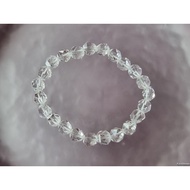 Clear Quartz Crystal Cutting Stone Bracelet 5A 6-8-10mm F594A
