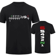 Vintage T-Shirts for Men Manual-Transmission 1N23456 Motorcycle Gear Shift Heartbeat Biker Print Top
