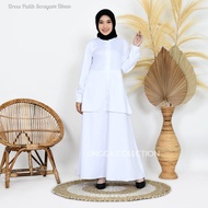 Gamis Putih Set Rok Katun Toyobo Jumbo