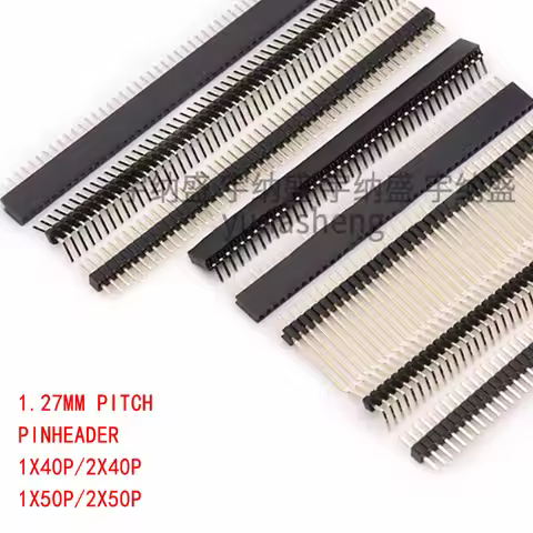 Pinheader Socket 1.27MM single male double row female 1.27 1X40P 2X50P Connector round pin PIN HEADE
