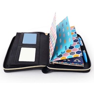 A6 Binder Handbook Zipper Bag Notebook Leather PU6 Hole Binder Cash Building Book