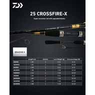 2025 DAIWA CROSSFIRE X 25’ Spinning & Baitcast Rod BC Baitcasting Casting CrossfireX Cast New