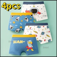 4pcs Boys' Boxer Brief 100% Cotton Boy's Premium Underwear High Quality Boxer Shorts for Kids