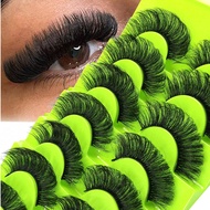 7 Pairs Of Classic Russian Eyelash Extensions, Cat-Eye Style, Mink Fur Material, Natural-Looking D-C