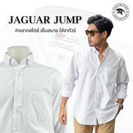 Jaguar เสื้อเชิ้ตแขนยาว สีขาว มีกระเป๋า ทรงเข้ารูป/ทรงธรรมดา