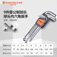Wrench S050007Screwdriver 1.5-10mm Steel Shield Hexagon Socket Head Set 9 Metric Hexagon Socket Leng