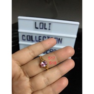 Cincin batu pink simple suasa 24k