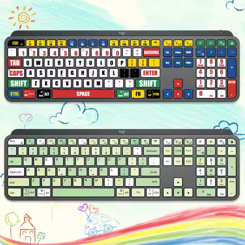 Suitable for Logitech Mx Keys S Craft Keyboard Stickers, Cartoon Simple Style, Personalized Decorati