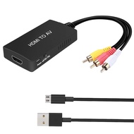 HDMI to RCA Converter, HDMI to AV 3RCA CVBs Composite Video Audio Converter Adapter Supports PAL/NTS