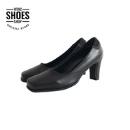 รองเท้าคัทชูผู้หญิงส้นสูง 2.5 นิ้ว รุ่น JDA13 รองเท้าคัทชูรับปริญญา รองเท้าคัทชูผู้หญิงสีดำ รองเท้าคัทชูส้นสูงหัวตัด by WTN2 SHOES SHOP