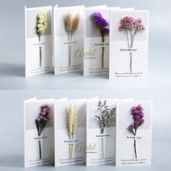 Dry Flower Greeting Messaging Card Wedding Birthday Fathers Day Mothers Day Wishing Real Flower Love