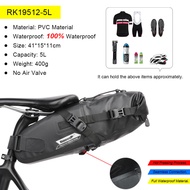 Rhinowalk Bicycle Saddle Bag 5L 10L 13L Large Capacity Waterproof Reflective Foldable Bike Tail Bag Cycling Storage Bag Rear Bag Bicycle Accessories For MTB Road Bike For 3Sixty