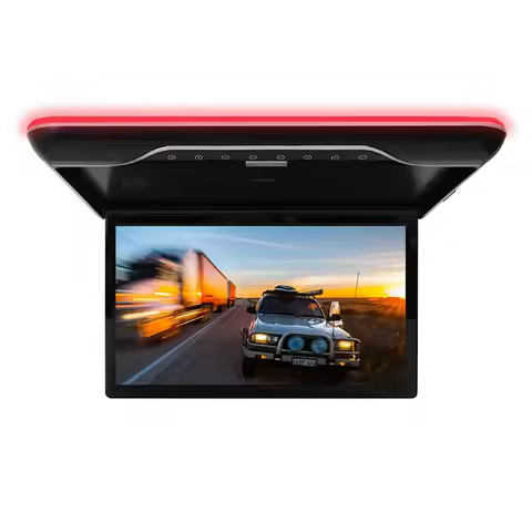 21.5/22 Inch Super Slim Flip Down Car Monitor with 8 Core Android13 4G64G Roof Ceiling Mount Minibus