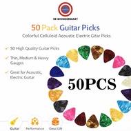 50 Pcs Guitar Acoustic Pick Celluloid Instruments Gear Music Gitar Accessories