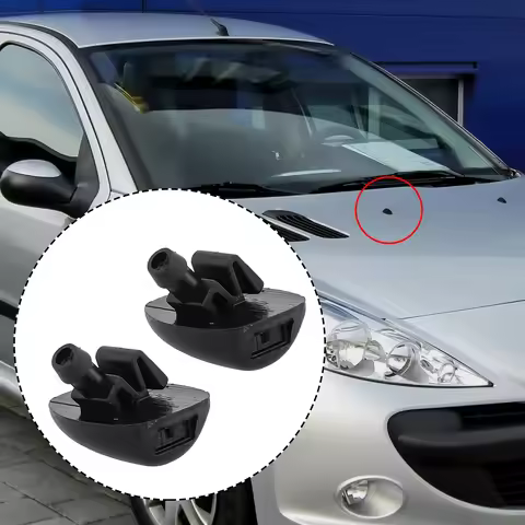 2pcs Car Front Windscreen Wiper Water Washer Jet Nozzles For 407 206 C2 C5 6438J2/6438E6/6438AV/6438