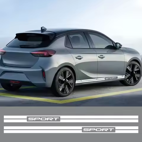 2PCS Car Side Skirt Stickers Vinyl Racing Sport Styling Decor Decal For Opel Corsa C E F D Auto Pers