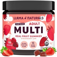 Llama Naturals Multivitamin for Women & Men, Vegan, Organic Gummies with Vitamin D, C & K, Adults Re