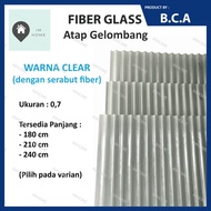 Atap Fiber Glass 0.70 Clear Transparan Serat Fiber Atap Gelombang