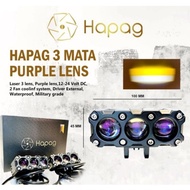 HAPAG Mini Laser LED 3 Mata 35 Watt Aes Bullaes Putih Kuning - PUTIH K