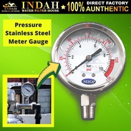 Stainless Steel Pressure Meter Gauge for Outdoor Water Filter / Water Filter Pressure Meter - Oil