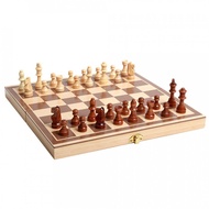 Wooden chess set + storage box and chess board