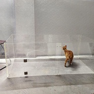 Transparent Transparent Acrylic Dog Fence Customized Cat Fence Heightened Pet Fence Stitching Isolat