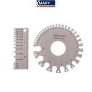 MAKY 0-36 Round AWG SWG Wire Gauge Thiness Ruler Gauge Diameter Stainless Steel Measurer Tool Weldin