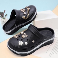 FENTINA Sandal Slop Wanita Sepatu Wedges Sol Tebal Sandal Baim Wedges Baim Wanita Anti-selip