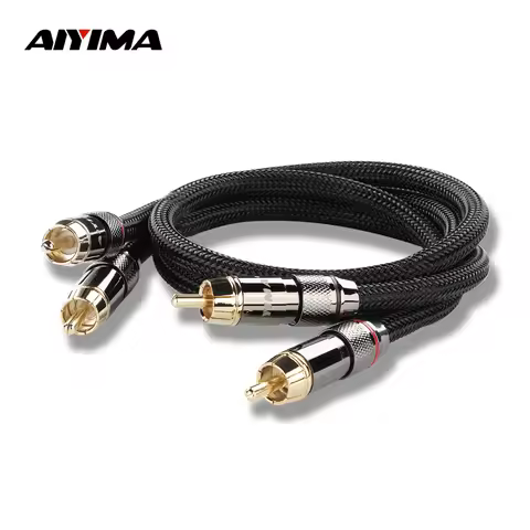 AIYIMA 1Pair 0.5m RCA Cable 2 Rca To 2 Rca Male to Male Stereo Aux Cable Jack for Home Theater HDTV