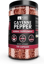 ▶$1 Shop Coupon◀  Pure Original Ingredients Cayenne Pepper (730 Capsules) No Magnesium Or Rice Fille