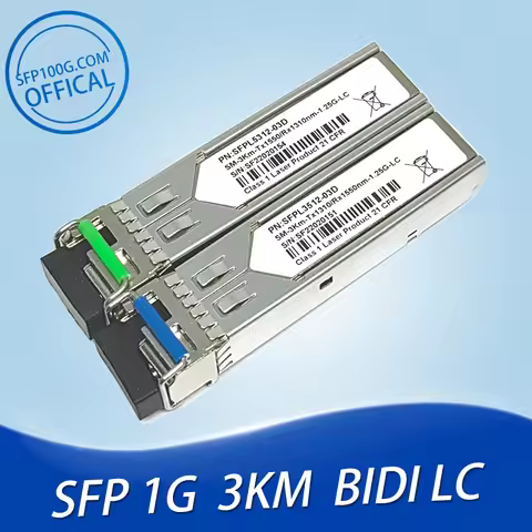 1Gb LC SFP Module Single Bidi Fiber Optical Transceiver Gigabit 3-80km Compatible with Arista/Extrem