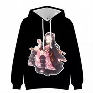 Popular Black Anime Hoodies Demon Slayer Hoodie Cartoon Pullovers