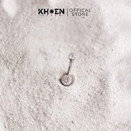 (1 piece) Navel Piercing 1 stone bead - Titanium F136 - Eyelets Store