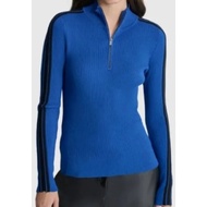 [S] DKNY LPS BLU/BLACK HALF ZIP LOGO TAPE SWEATER, P4MSAQ72-IXI (SD1291)