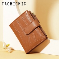 【Taomicmic】Korean-Style Cute PU Short Small Wallet Coin Purse Mini ins Style Lady Two-Layer Wallet