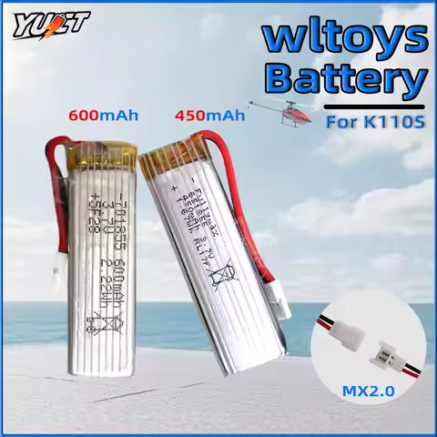 WLtoys K110S 450mah LiPo Battery 3.7V 600mah with MX2.0 Plug for WLtoys K100 K110 V977 RC Helicopter