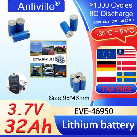 NEW 3.7V 32Ah EVE 46950 Lithium Rechargeable Battery 10C 320A discharge DIY Automotive Ignition Ener